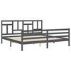 vidaXL Cadre de lit sans matelas gris 200x200 cm bois massif