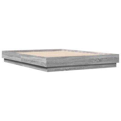 vidaXL Cadre de lit sonoma gris 120x200 cm bois d'ingénierie