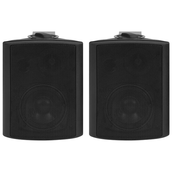 vidaXL Haut-parleurs st&eacute;r&eacute;o muraux 2 pcs noir int&eacute;rieur ext&eacute;rieur 80 W