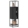 vidaXL Buffet haut noir 35,5x35x139 cm bois d'ing&eacute;nierie et m&eacute;tal
