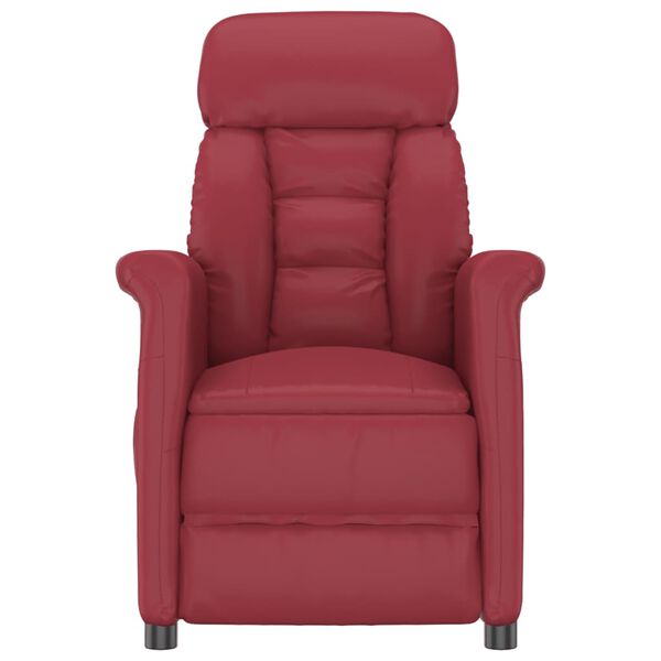 vidaXL Fauteuil de massage Rouge bordeaux Similicuir