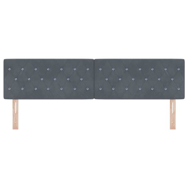 vidaXL T&ecirc;te de lit avec t&ecirc;te de lit Gris fonc&eacute; 180 cm Cuir synth&eacute;tique