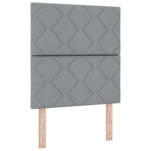 vidaXL Lit &agrave; ressorts avec matelas Gris clair 80 x 200 cm tissu