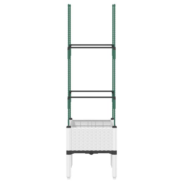 vidaXL Jardini&egrave;re avec treillis blanc 40x40x142,5 cm PP