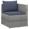 vidaXL Salon de jardin 4 pcs R&eacute;sine tress&eacute;e Gris et anthracite