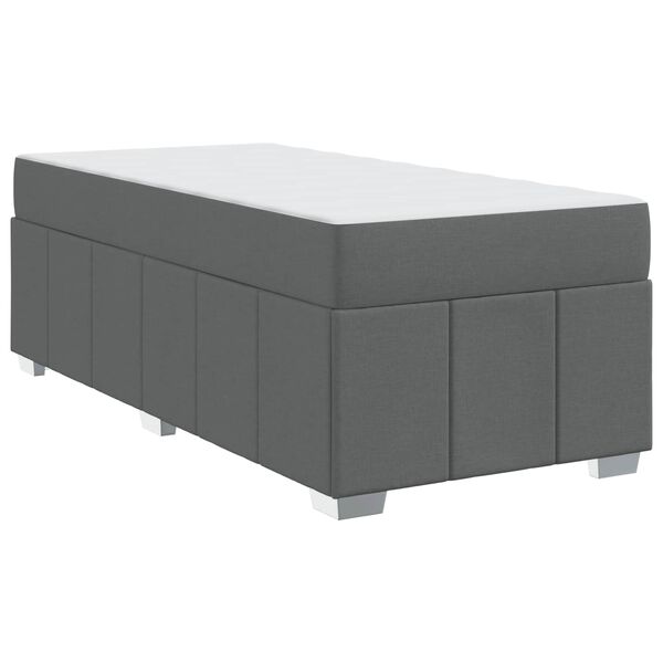vidaXL Cadre de lit avec matelas Gris fonc&eacute; 90 x 200 cm tissu