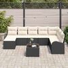 vidaXL Ensemble de canap&eacute; de jardin avec coussin 9 pcs Noir Poly rotin
