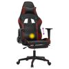 vidaXL Chaise de jeu de massage repose-pied Noir&Bordeaux Similicuir