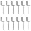 vidaXL Ancrages de cl&ocirc;ture lot de 12 argent&eacute;s 8 x 6 x 30 cm acier galvanis&eacute;