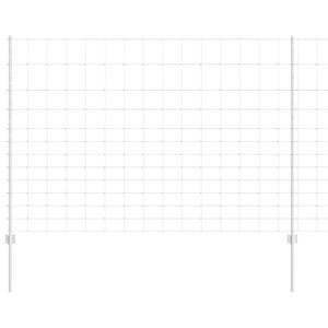 vidaXL Cl&ocirc;ture sauvage ext&eacute;rieure avec poteaux 25 x 1,5 m Argent&eacute;