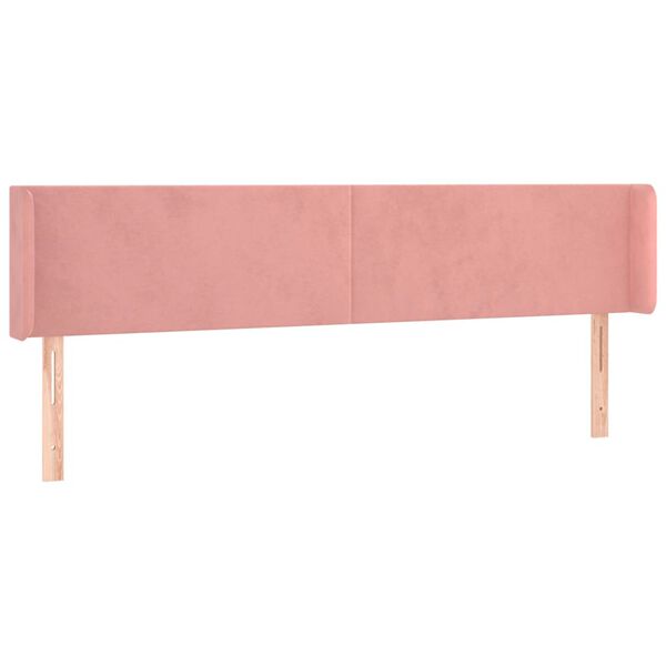 vidaXL T&ecirc;te de lit &agrave; LED Rose 163x16x78/88 cm Velours