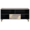 vidaXL Meuble TV Gris 100 x 33 x 46 cm Bois de mangue massif