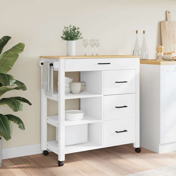 vidaXL Chariot de cuisine MONZA 84x40x88,5 cm bois massif de pin