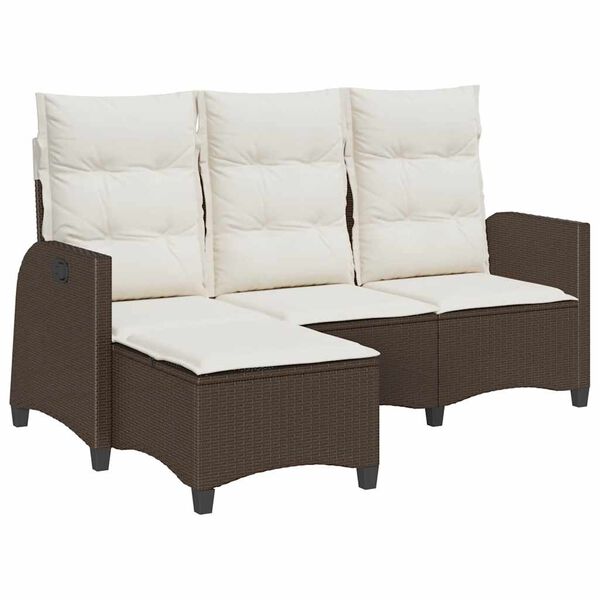 vidaXL Canap&eacute; de jardin inclinable coussins forme L marron polyrotin
