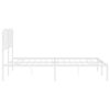 vidaXL Cadre de lit m&eacute;tal sans matelas et t&ecirc;te de lit blanc 180x200 cm