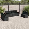 vidaXL Salon de jardin 8 pcs avec coussins noir r&eacute;sine tress&eacute;e