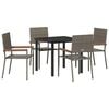 vidaXL Ensemble de salle &agrave; manger pour jardin 5 pc Gris polyrotin