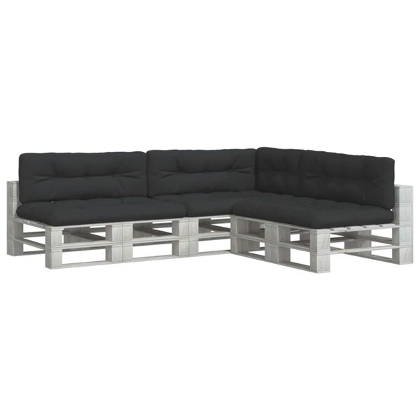 vidaXL Coussins de palette lot de 7 noir tissu