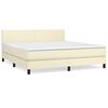 vidaXL Sommier &agrave; lattes de lit avec matelas Cr&egrave;me 180x200cm Similicuir