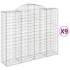 vidaXL Paniers &agrave; gabions arqu&eacute;s 9 pcs 200x50x160/180 cm Fer galvanis&eacute;