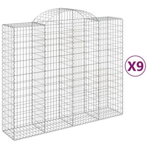 vidaXL Paniers &agrave; gabions arqu&eacute;s 9 pcs 200x50x160/180 cm Fer galvanis&eacute;