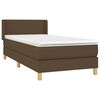 vidaXL Sommier &agrave; lattes de lit avec matelas Marron fonc&eacute; 90x200 cm