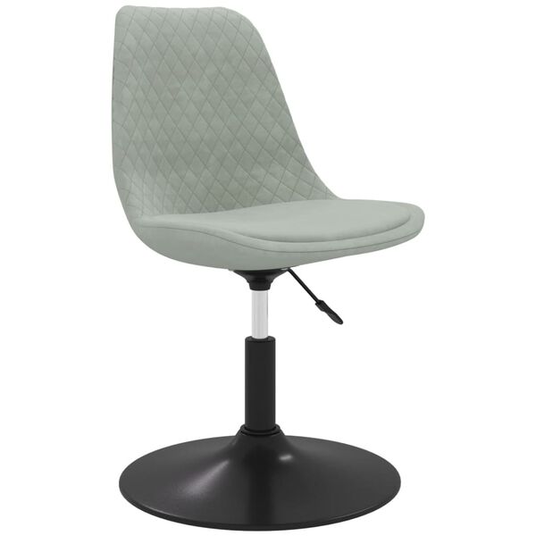 vidaXL Chaises pivotantes &agrave; manger lot de 6 Gris clair Velours