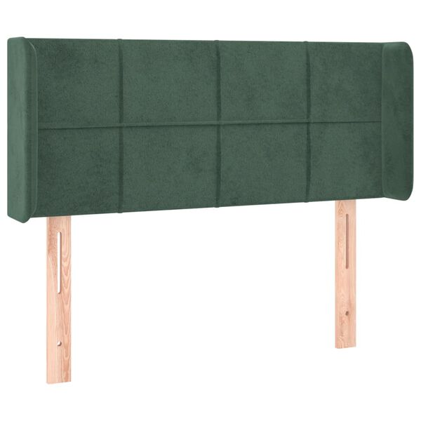 vidaXL T&ecirc;te de lit &agrave; LED Vert fonc&eacute; 93x16x78/88 cm Velours