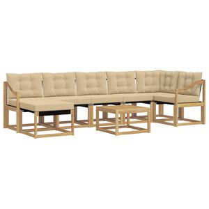 vidaXL Ensemble de canap&eacute;s d'ext&eacute;rieur 8 pcs Blanc et Beige
