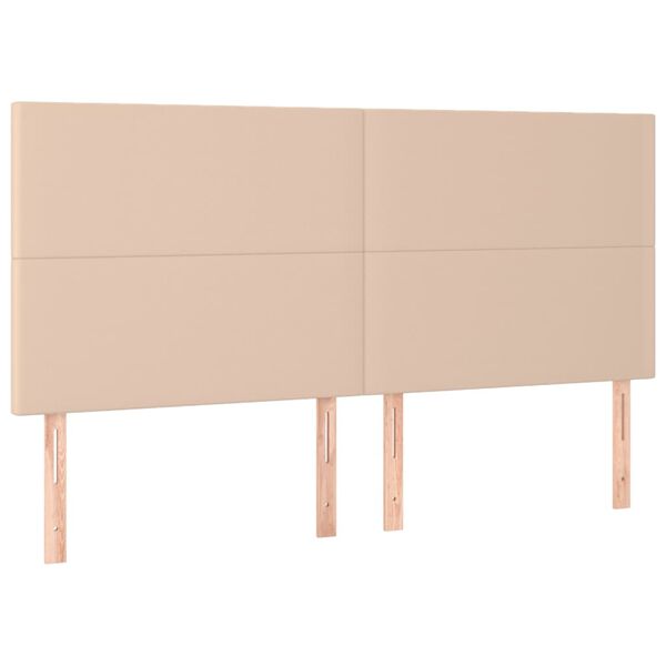 vidaXL T&ecirc;te de lit &agrave; LED Cappuccino 200x5x118/128 cm Similicuir