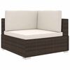 vidaXL Chaise d'angle 1 pc et coussins R&eacute;sine tress&eacute;e Marron