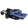 vidaXL Poussette &agrave; deux places Bleu marine Acier