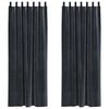 vidaXL Rideaux occultants 2 pc Gris fonc&eacute; 140 x 260 cm Velours
