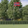 vidaXL Drapeau de la Norv&egrave;ge et m&acirc;t 6,23 m Aluminium