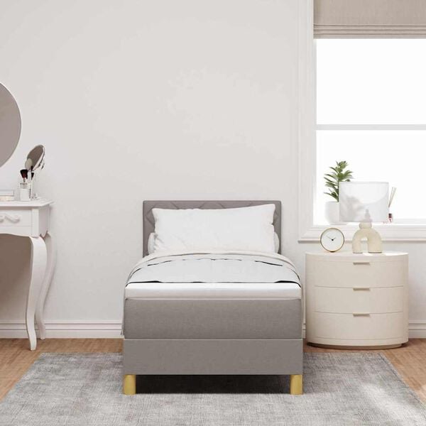 vidaXL Lit &agrave; ressorts avec matelas Taupe 80 x 200 cm tissu