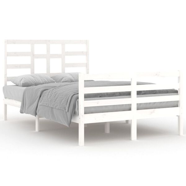 vidaXL Cadre de lit sans matelas blanc bois massif 120x200 cm