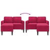 vidaXL Canap&eacute; 2 places avec m&eacute;ridienne en L rouge bordeaux 125 cm