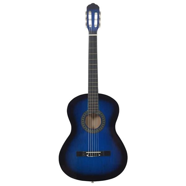 vidaXL Guitare classique pour d&eacute;butants Bleu 4/4 39" Tilleul