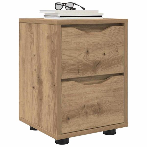 vidaXL Table de chevet avec tiroir Ch&ecirc;ne artisanal 30,5 x 30 x 43 cm
