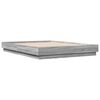 vidaXL Cadre de lit avec LED sans matelas sonoma gris 160x200 cm