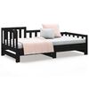 vidaXL Lit coulissant sans matelas noir 2x(90x190) cm