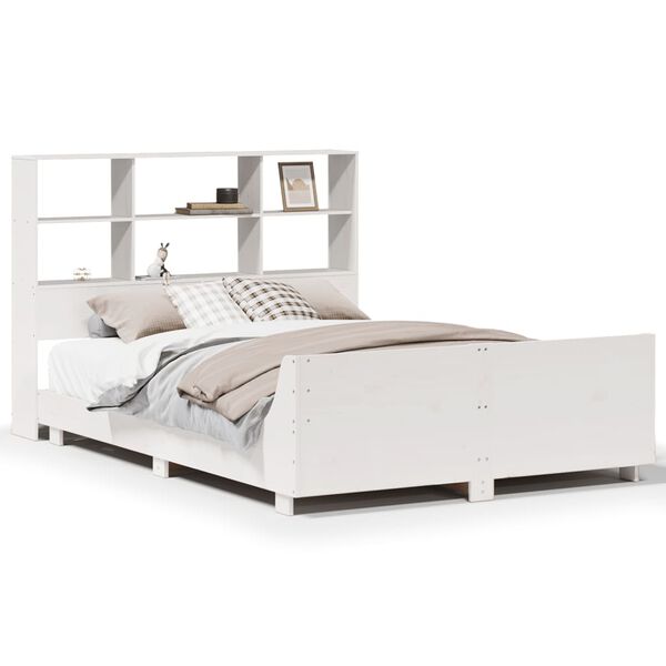 vidaXL Cadre de lit sans matelas blanc 140x200 cm bois de pin massif