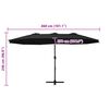 vidaXL Parasol d'extérieur et poteau en aluminium 460x270 cm Noir