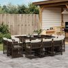 vidaXL Ensemble &agrave; manger de jardin et coussins 11 pcs marron rotin