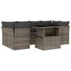 vidaXL Salon de jardin avec coussins 7 pcs gris r&eacute;sine tress&eacute;e
