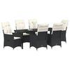 vidaXL Ensemble de salle &agrave; manger pour jardin 7 pcs Noir polyrotin