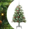 vidaXL Sapin de No&euml;l artificiel 150 LED Blanc chaud PVC et m&eacute;tal Vert