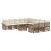 vidaXL Ensemble de canap&eacute; de jardin 12 pcs Beige polyrotin