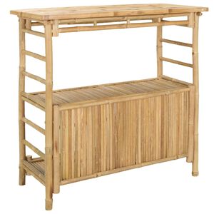 vidaXL Table de bar ext&eacute;rieure Naturel 110 x 50 x 105 cm Bambou
