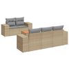 vidaXL Salon de jardin avec coussins 6 pcs beige r&eacute;sine tress&eacute;e